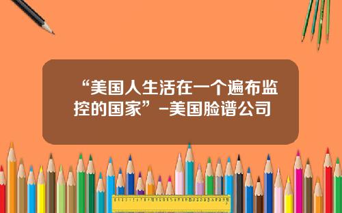 “美国人生活在一个遍布监控的国家”-美国脸谱公司