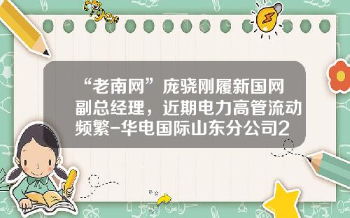 “老南网”庞骁刚履新国网副总经理，近期电力高管流动频繁-华电国际山东分公司2013校园招聘