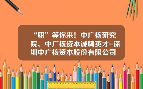 “职”等你来！中广核研究院、中广核资本诚聘英才-深圳中广核资本股份有限公司
