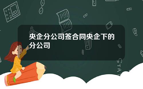 央企分公司签合同央企下的分公司