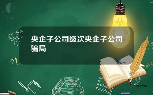 央企子公司级次央企子公司骗局