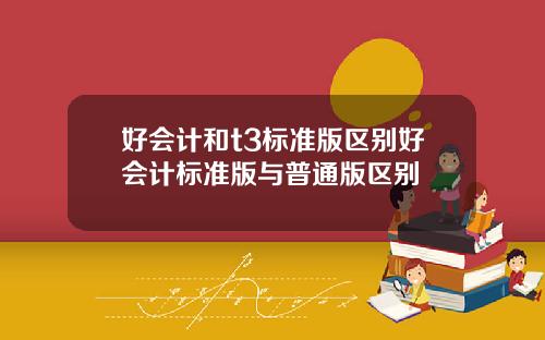 好会计和t3标准版区别好会计标准版与普通版区别