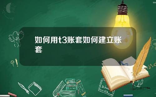 如何用t3账套如何建立账套