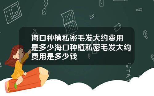 海口种植私密毛发大约费用是多少海口种植私密毛发大约费用是多少钱