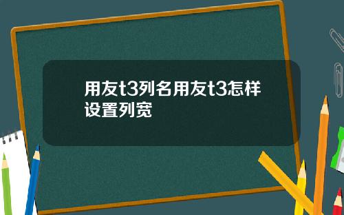 用友t3列名用友t3怎样设置列宽