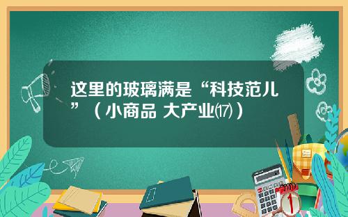 这里的玻璃满是“科技范儿”（小商品 大产业⒄）