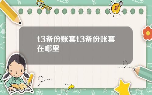 t3备份账套t3备份账套在哪里