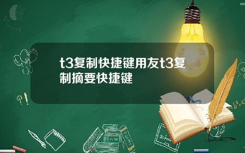 t3复制快捷键用友t3复制摘要快捷键